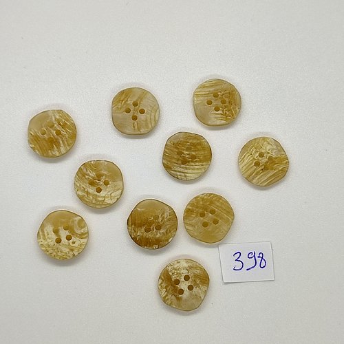 10 boutons en résine beige - vintage - 15mm - tr398