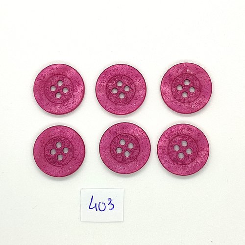 6 boutons en résine lilas foncé pailleté - vintage - 20mm - tr403