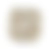 Ecusson à coudre - beige avec fleur - 7,5cm - tr655