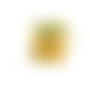 1 perle vintage en os - oiseaux peint - multicolore - 26x33mm - 6
