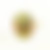 1 perle (ovale) vintage en os - cheval peint - multicolore - 26x33mm - 5