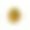 1 perle (ovale) vintage en os - des oiseaux peint - multicolore - 26x33mm - 7