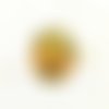 1 perle (ovale) vintage en os - un moine avec une chèvre - multicolore - 26x33mm - 10