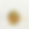 1 perle (ovale) vintage en os - chameau peint - multicolore - 26x33mm - 13