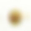 1 perle (ovale) vintage en os - 2 moines peint - multicolore - 26x33mm - 15