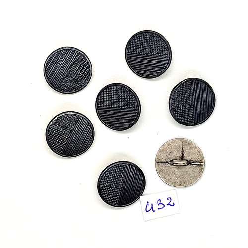 7 boutons en métal argenté - vintage - 18mm - tr432