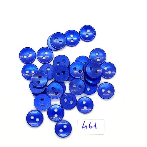 32 boutons en résine bleu - vintage - 10mm - tr461