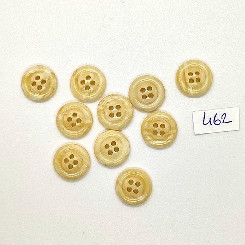 10 boutons en résine beige - vintage - 14mm - tr462