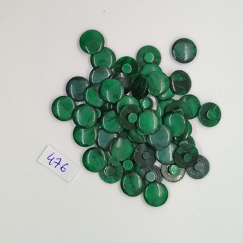 50 boutons en résine vert - vintage - 12mm - tr476