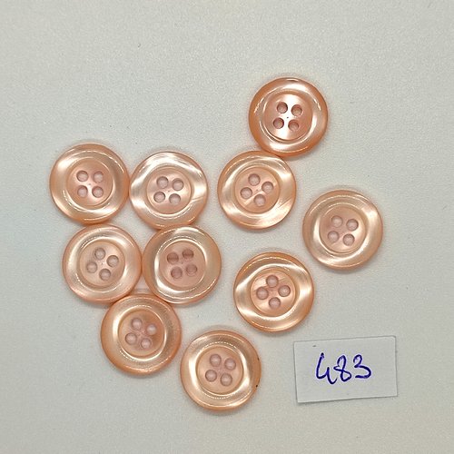 10 boutons en résine rose - vintage - 15mm - tr483