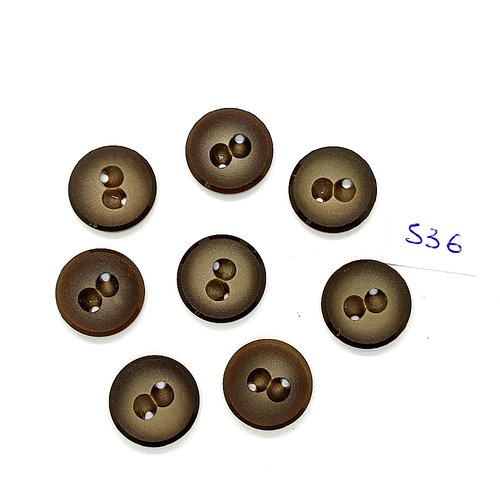 8 boutons en résine taupe - vintage - 18mm - tr536