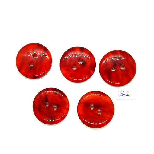 5 boutons en résine marron opaque - vintage - 30mm - tr562