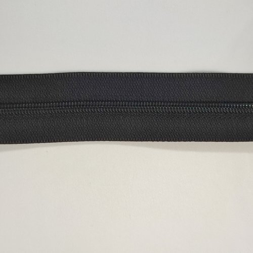 7m de fermeture éclair noir sans curseur - largeur 30mm - maille nylon