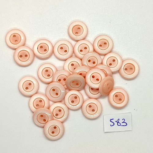 28 boutons en résine rose clair - vintage - 12mm - tr583
