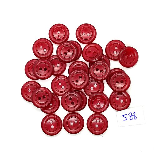 29 boutons en résine marron - vintage - 13mm - tr588