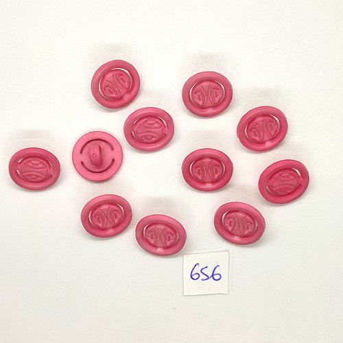 10 boutons en résine rose - vintage - 15mm - tr656