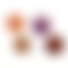 4 boutons en résine marron violet et beige - dejac - vintage - 25mm et 23mm - tr662