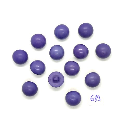 13 boutons boules en résine lilas - vintage - 12mm - tr689