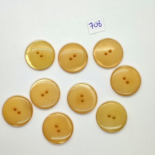 9 boutons en résine orangé - vintage - 23mm - tr708