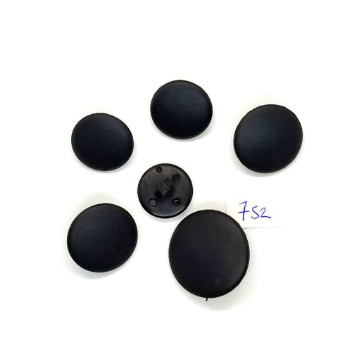 6 boutons en résine noir - vintage - 28mm - 22mm - 20mm et 18mm - tr752