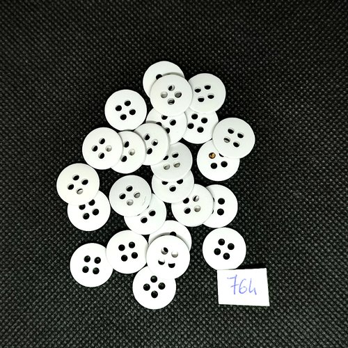 25 boutons en résine blanc cassé - vintage - 14mm - tr764