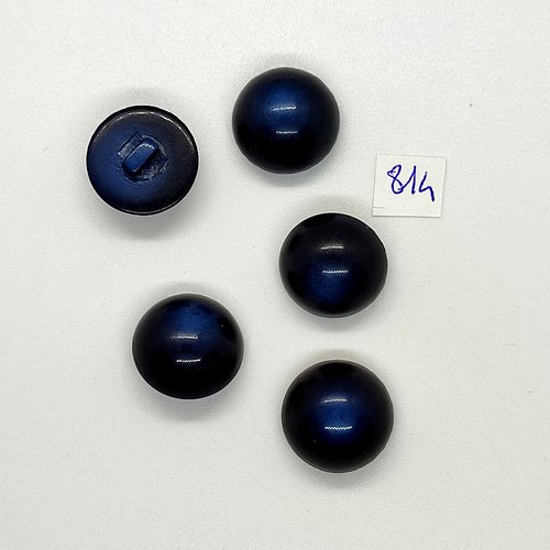 5 boutons en résine bleu - vintage - 18mm - tr814