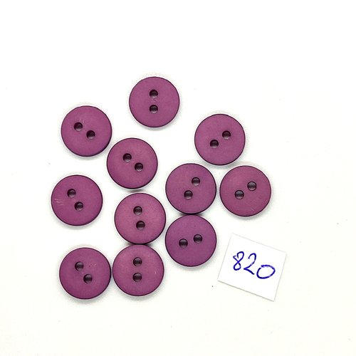 11 boutons en résine lilas foncé - vintage - 12mm - tr820