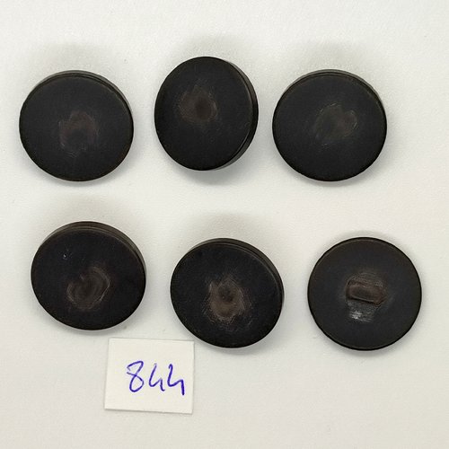 6 boutons en résine gris foncé - vintage - 20mm - tr844