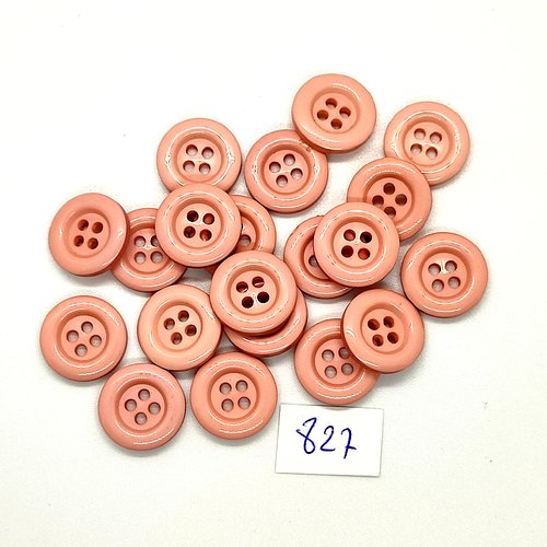20 boutons en résine rose - vintage - 15mm - tr827