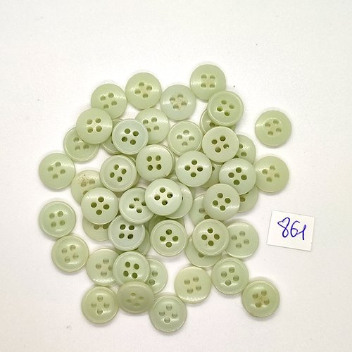 53 boutons en résine vert d'eau - vintage - 12mm - tr861