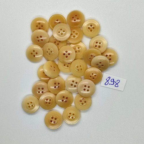 30 boutons en résine beige - vintage - 12mm - tr898