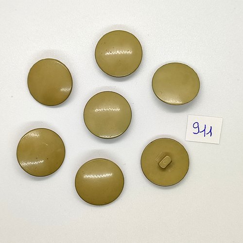 7 boutons en résine vert / kaki - vintage - 20mm - tr911