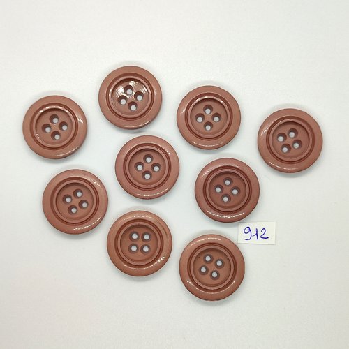9 boutons en résine vieux rose - vintage - 26mm - tr912