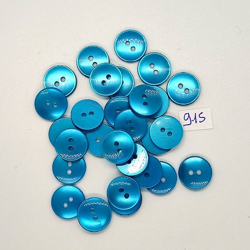 29 boutons en résine bleu / vert - vintage - 14mm - tr915