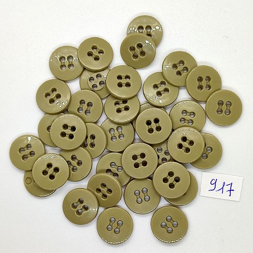 37 boutons en résine taupe - vintage - 15mm - tr917