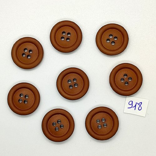 8 boutons en résine marron - vintage - 20mm - tr918