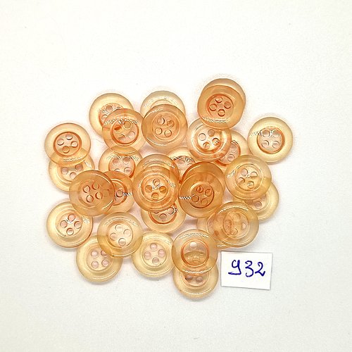 30 boutons en résine orange - vintage - 13/14mm - tr932