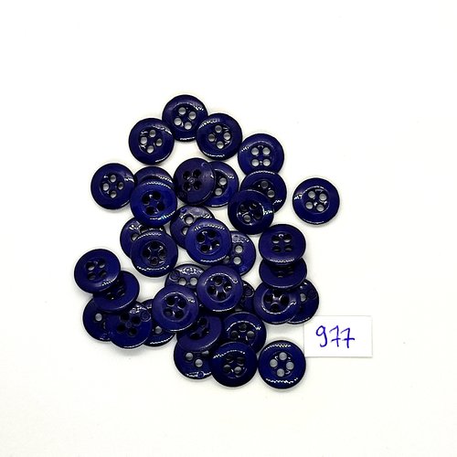 35 boutons en résine bleu foncé - vintage - 12mm - tr977