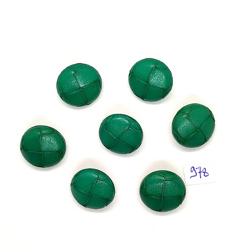 7 boutons en résine vert - vintage - 20mm - tr978