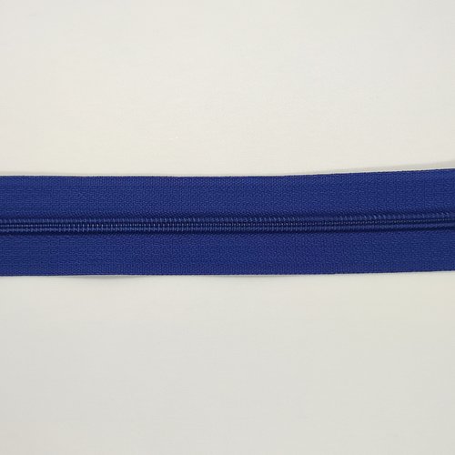 8m de fermeture éclair bleu sans curseur - largeur 25mm - maille nylon