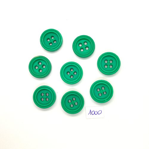 8 boutons en résine vert - vintage - 21mm - tr1000