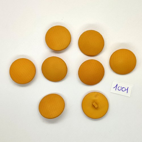 8 boutons en résine ocre / moutarde - vintage - 22mm - tr1001