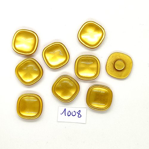 9 boutons en résine jaune - vintage - 17mm - tr1008