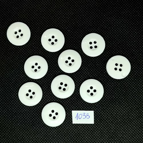 10 boutons en résine blanc - vintage - 19mm - tr1033
