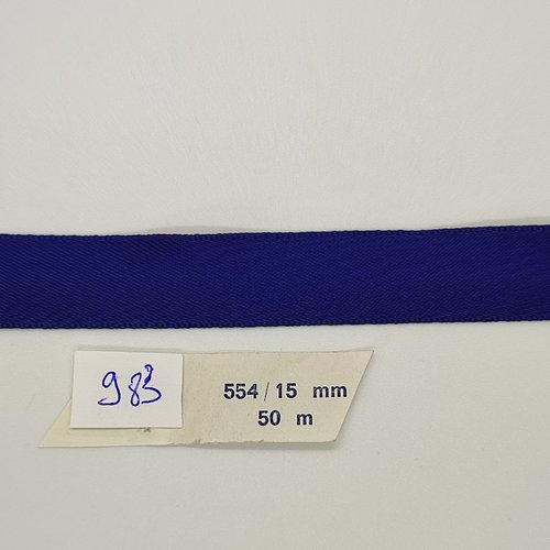 1 rouleau de 50m ruban satin double face bleu - 15mm - tr983