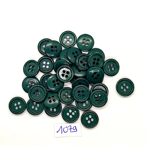 35 boutons en résine vert - vintage - 12mm - tr1079