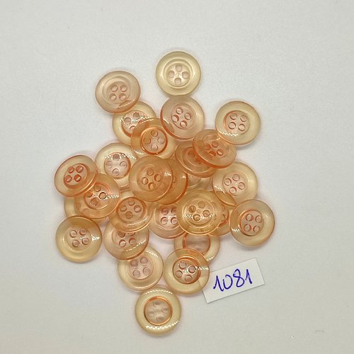 27 boutons en résine orange - vintage - 13mm - tr1081