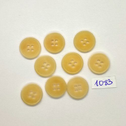 9 boutons en résine beige - vintage - 18mm - tr1083