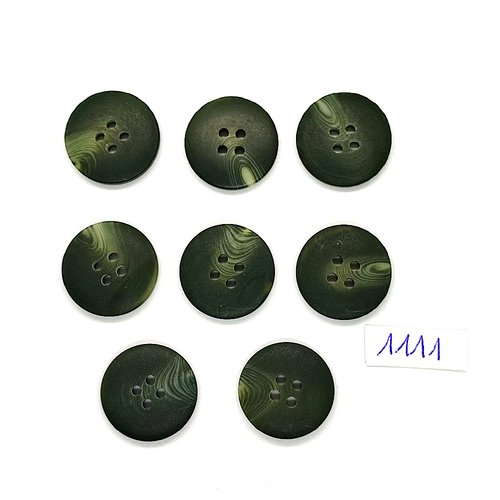 8 boutons en résine vert - vintage - 20mm - tr1111