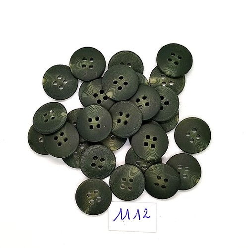 30 boutons en résine vert - vintage - 15mm - tr1112